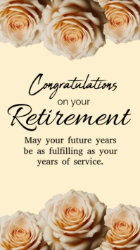 Yellow Joyful Retirement Card Digital Display (9:16) template