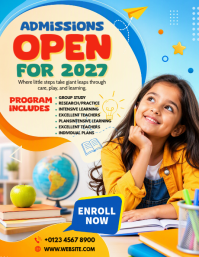 Yellow School Admissions Pamflet Template