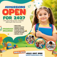 Yellow Joyful School Admissions Instagram Post Video template
