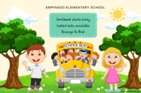 Yellow Joyful School Enrollment Banner 4' × 6' template