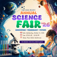 Żółty Science Fair Message Instagram Template