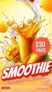 Yellow Joyful Smoothie Instagram Reel template