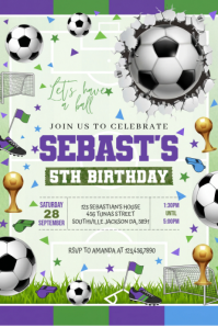 Gul Soccer Birthday Party Banner 4' × 6' Template