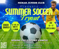 Yellow Joyful Soccer Tryout Event Large Rectangle Video Groot Reghoek template