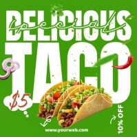 Yellow Joyful Special Delicious Taco Instagram Post template