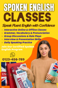 Spoken English Course Flyers Template | PosterMyWall