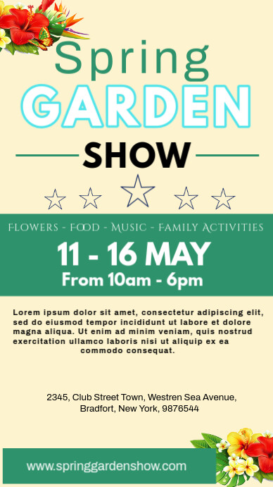 Yellow Joyful Spring Garden Show Instagram Story Instagram-verhaal template
