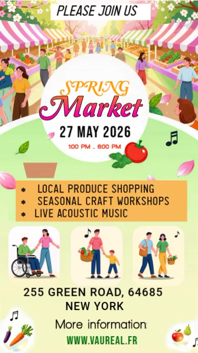 Spring Market Facebook Story Template | PosterMyWall