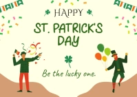 Yellow Joyful St Patrick's Day Celebration Wishes  Postcard template