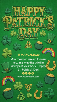 Yellow Joyful St. Patrick's Day Celebration Instagram Story Instagram-verhaal template