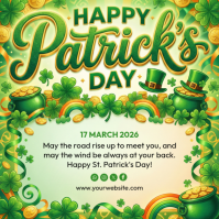 Yellow Joyful St. Patrick's Day Celebration Instagram Post template