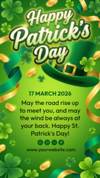 Yellow Joyful St. Patrick's Day Celebration Instagram Story Instagram-verhaal template