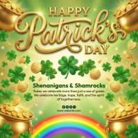 Yellow Joyful St. Patrick's Day Celebration Instagram Post template