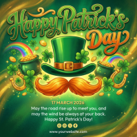 Yellow Joyful St. Patrick's Day Celebration Instagram Post template