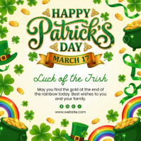 Yellow Joyful St. Patrick's Day Instagram Post template