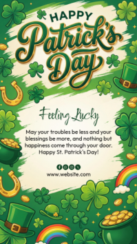 Yellow Joyful St. Patrick's Day Instagram Story template