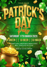 Yellow Joyful St. Patrick's Day Party A4 template