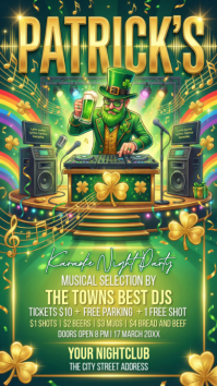 Yellow Joyful St. Patrick's Day Party Instagram Story template