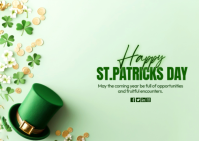 Yellow Joyful St. Patrick's Day Postcard template