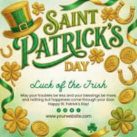 Yellow St. Patrick's Day Quadrato Template