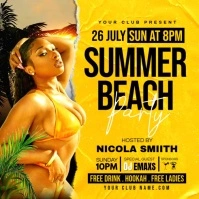 Yellow Joyful Summer Beach Party Instagram Post template