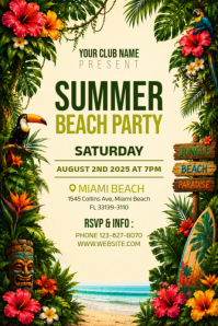 Gelb Summer Beach Party 海报 Template