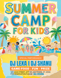 Yellow Joyful Summer Camp Event Flyer Iflaya (Incwadi ye-US) template