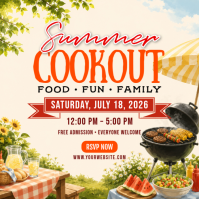 Yellow Joyful Summer Cookout Instagram Post template