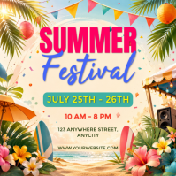 Yellow Joyful Summer Festival Instagram Post template