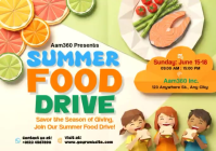 Yellow Joyful Summer Food Drive Postcard Video template