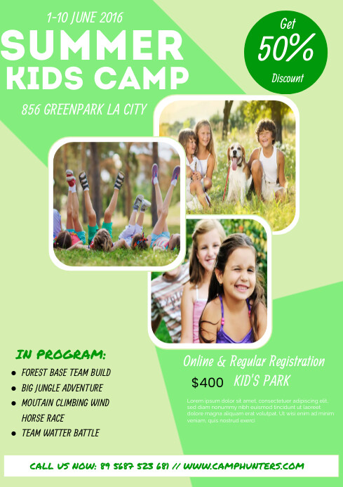Plantilla de Yellow Joyful Summer Kids Camp A1 | PosterMyWall
