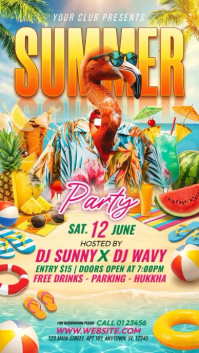 Yellow Joyful Summer Party Instagram Story Video template