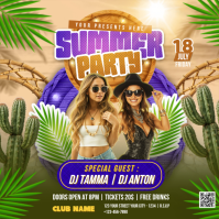 Yellow Joyful Summer Party Square Vierkant (1:1) template