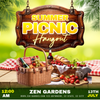 Yellow Joyful Summer Picnic Instagram Post template