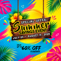 Yellow Joyful Summer Sale Instagram Post Instagram-Beitrag template