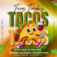 Żółty Taco Tuesday Instagram Post Template