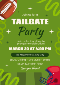 Yellow Tailgate Party A4 Template