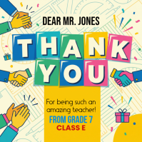 Yellow Teacher Appreciation Message Instagram Template