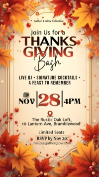 Yellow Joyful Thanksgiving Invitation Instagram Story template