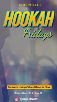 Yellow Joyful This Friday: Unwind With Exclusive Lounge Vibes At Hookah Fridays! Instagram Story template