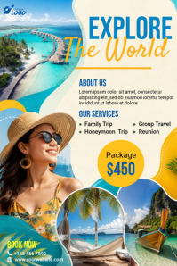 Yellow Travel Package โปสเตอร์ Template