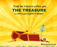 สีเหลือง Treasure Discovery Persegi Panjang Besar Template