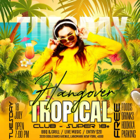 Yellow Joyful Tropical Club Event Instagram Post Video template
