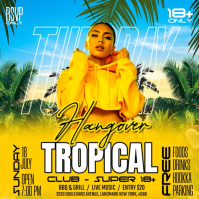 Yellow Joyful Tropical Club Party Instagram Post Video Iphosti le-Instagram template