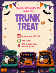 Amarelo Trunk or Treat Event Folheto Template