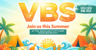 Yellow Joyful Vacation Bible School Facebook Shared Image template