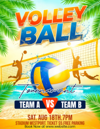 Yellow Joyful Volleyball Tournament Flyer Iflaya (Incwadi ye-US) template