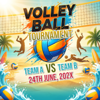 Yellow Joyful Volleyball Tournament Instagram Post template