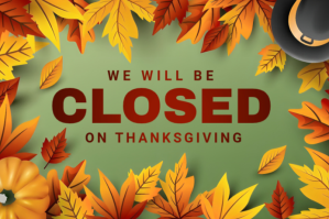 Yellow Joyful We Are Closed On Thanksgiving Label Rótulo template