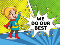 Yellow Joyful We Do Our Best Comic Background Design  Presentation Isethulo template